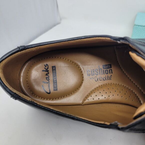 Clarks Tilden Cap Toe Oxford Dress Shoes Mens Sz 8 Black Leather Comfort 99% - Picture 9 of 9